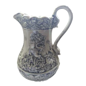 Late 19th Century Staffordshire Battle Scene Pitcher"