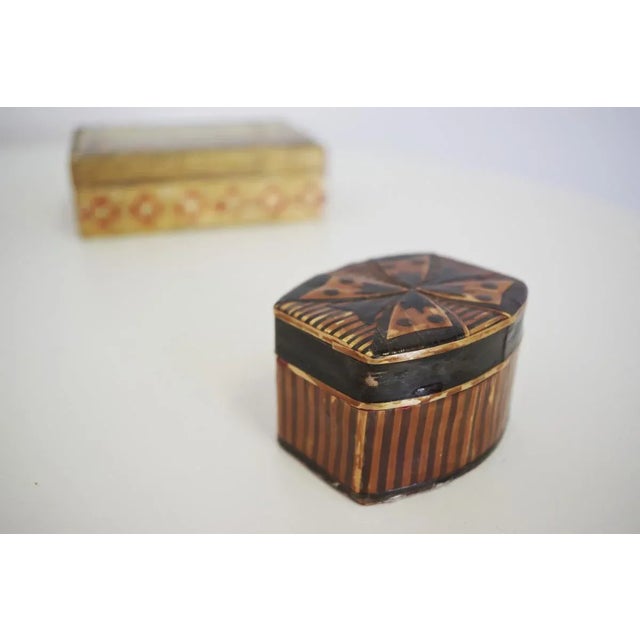 Beige Venice Boxes in Fabric and Wood, 1970s, Set of 5 For Sale - Image 8 of 18