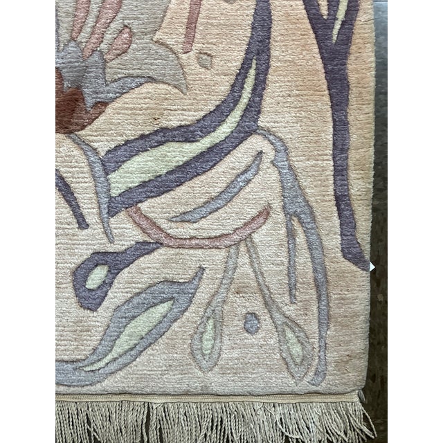 2000 - 2009 Modern Hand-Knotted Nepal Rug 4'0" X 5'9" For Sale - Image 5 of 6