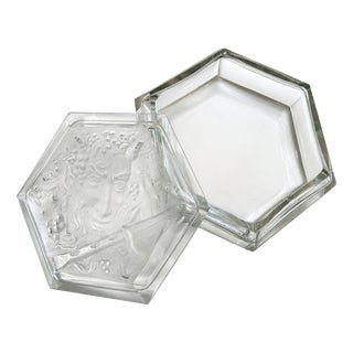 Art Deco Crystal Candy Dish, 1950s For Sale
