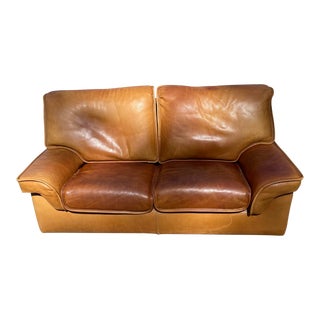 Vintage Cognac Leather Sofa For Sale
