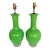 Pair of Green Long Neck Bulb Vase Lamps 26"h For Sale
