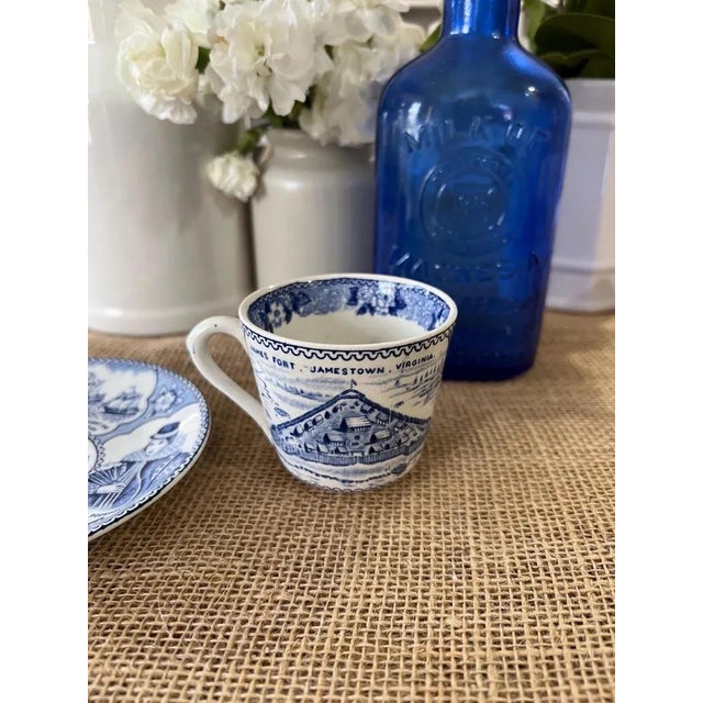 Lovely old Cup and Saucer to celebrate the 350 Anniversary of the founding of the nation. 1607 - 1957. Made by Adams...