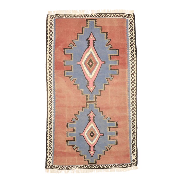 Vintage Persian Bijar Kilim Rug - 05'05 X 09'03 For Sale