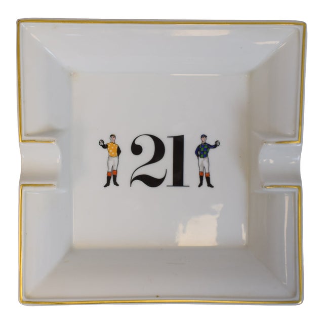 The "21" Club Jockey Porcelain Ashtray For Sale