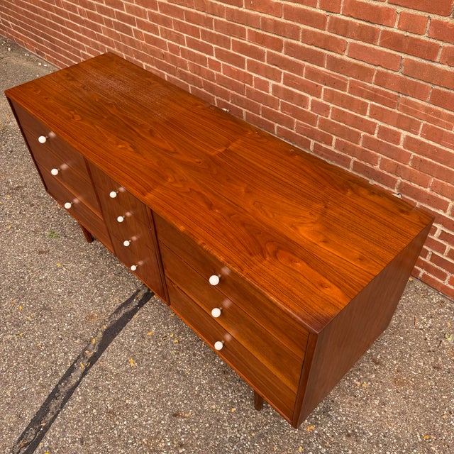 Mid 20th Century Mid 20th Century Kipp Stewart for Drexel “Declaration” Walnut Mid Century Modern Lowboy Dresser For Sale - Image 5 of 12