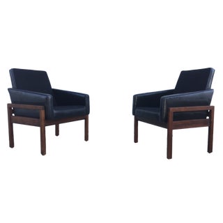 1960's Modern Walnut Lounge Chairs For Sale