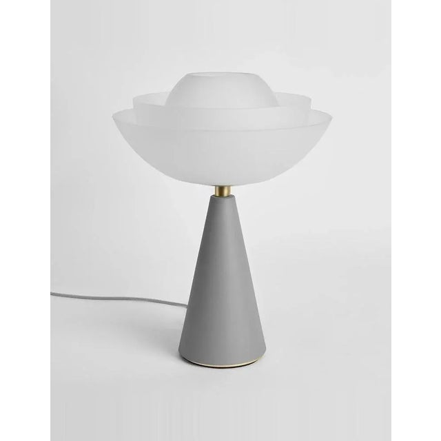 Pair of matte lotus table lamps by Mason Editions Dimensions: 36 × 48 cm Materials: Blown glass + metal Colors: pink, sage...