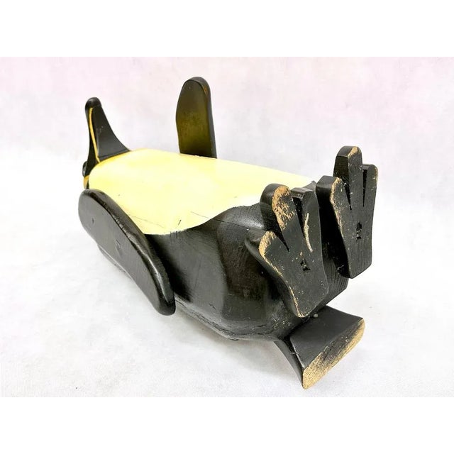 Mid-Century Modern Large Vintage Carved Wooden Penguin Sculpture, 1970s For Sale - Image 3 of 12