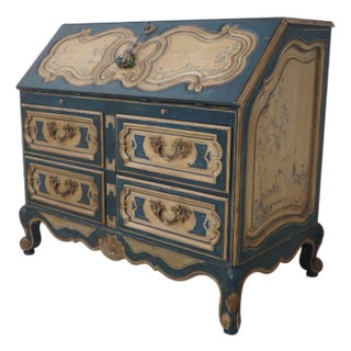 Venetian Style Hand Painted Slant Front Desk For Sale