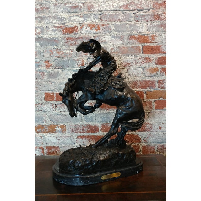 Fredric Remington "Rattlesnake" Signed Western Bronze Sculpture Chairish