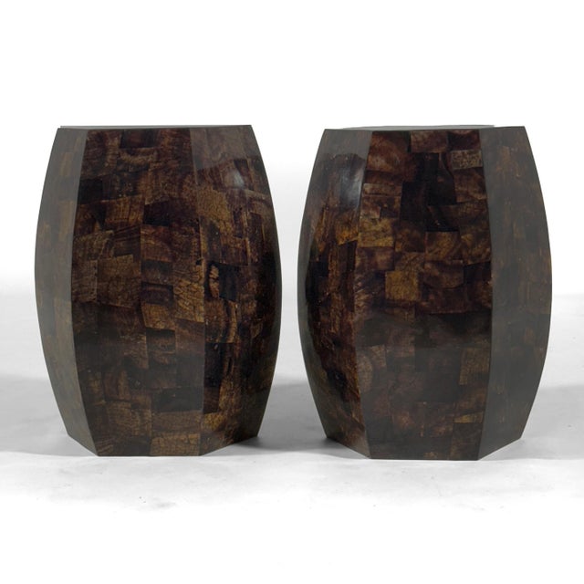 Mid-Century Modern Pair of Tessellated Penshell Side Tables by Maitland Smith For Sale - Image 3 of 10
