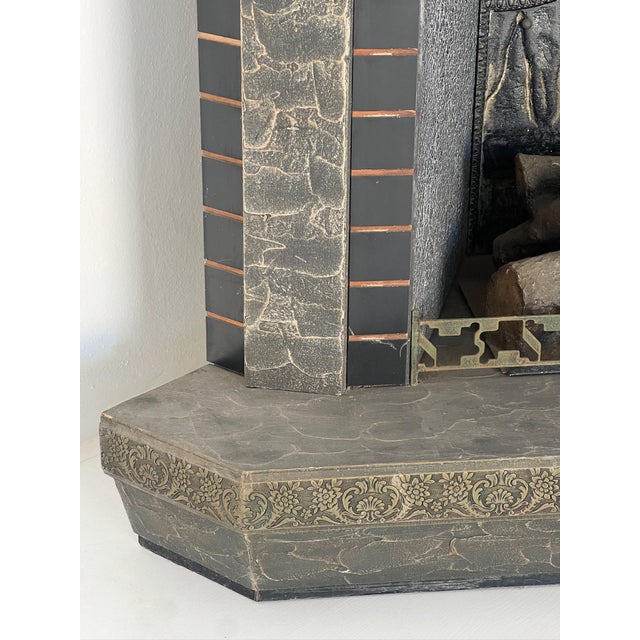 Drink Holder Bar in the shape of Fake Fireplace, 1970s For Sale - Image 9 of 12