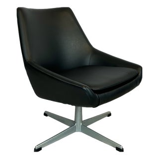 Black Swivel Armchair, 1970s For Sale