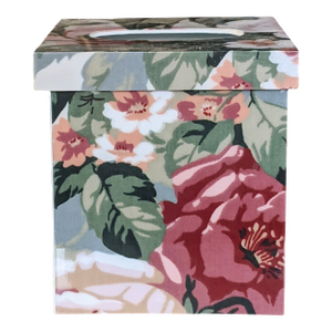 Vintage Croscill Rose Arbor Cabbage Rose Tissue Box Cover