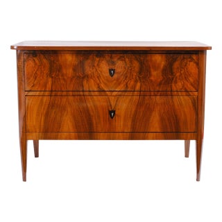 Biedermeier Chest of 2 Drawers in Walnut, 1820 For Sale