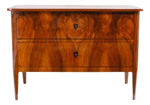 Biedermeier Chest of 2 Drawers in Walnut, 1820