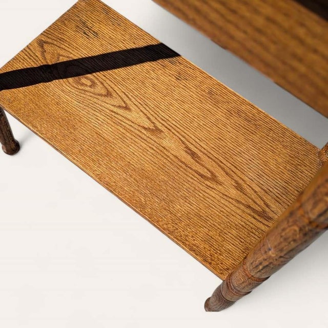 Wood Antique Oak Washstand With Drawer, Shelf and Towel Rail, 19th Century For Sale - Image 7 of 17