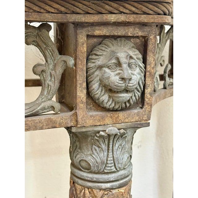 Vintage Marble Top Console Table For Sale - Image 9 of 11