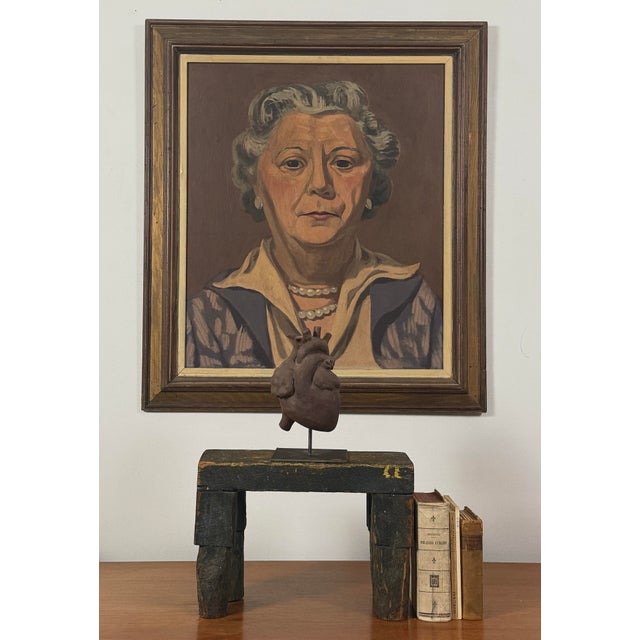 Portrait of a Woman with Pearl Necklace Artist: Jack Gerber (American, 1927–2021) Medium: Oil on board Dimensions: 33 x 29...