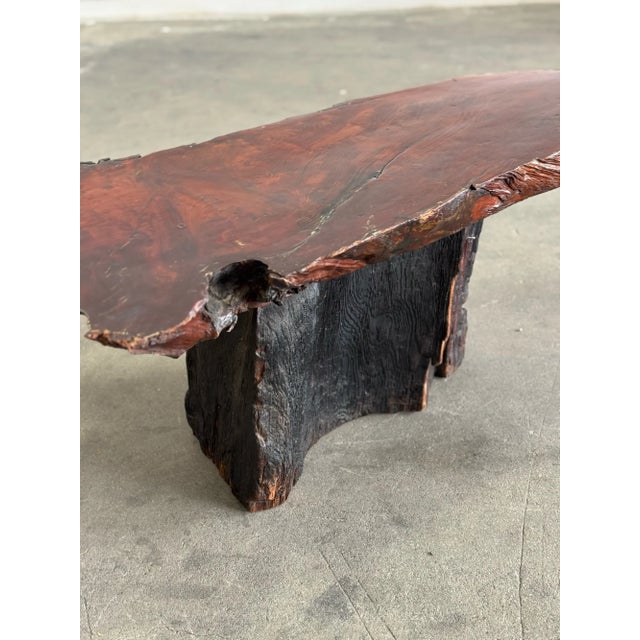 Vintage Live Edge Redwood Burl Coffee Table For Sale In Los Angeles - Image 6 of 12