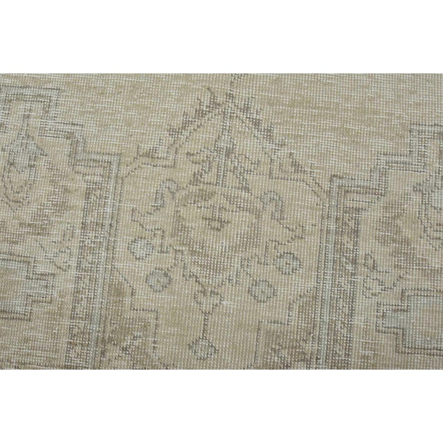 1980s Tabriz Rug 5’11” X 9’2” Beige Wool Vintage Distressed Hand-Knotted Carpet For Sale - Image 5 of 15