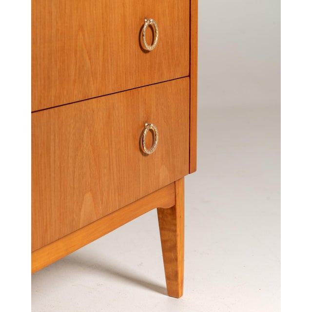 Brown Scandinavian Secretaire in Elm and Root, 1950s For Sale - Image 8 of 16