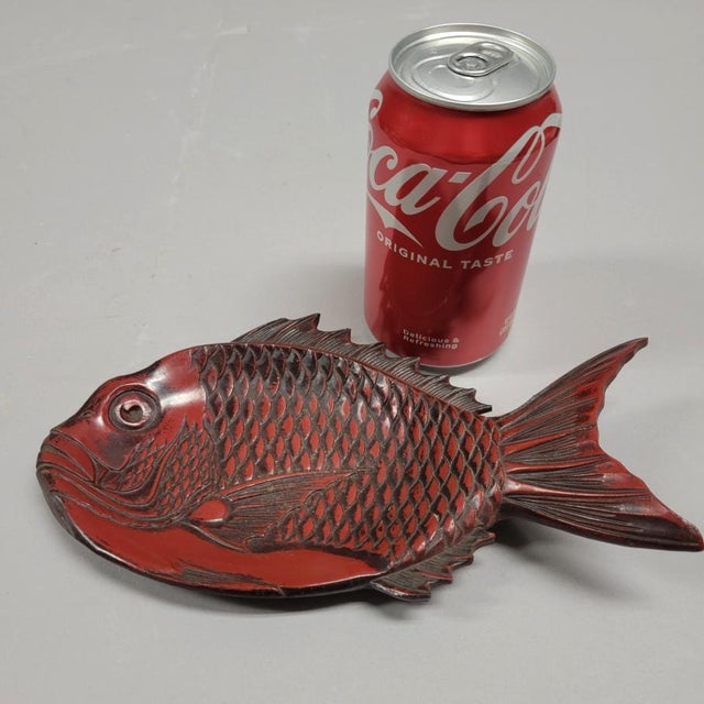 Vintage Japanese Red Lacquer Fish Dish Catchall Chairish