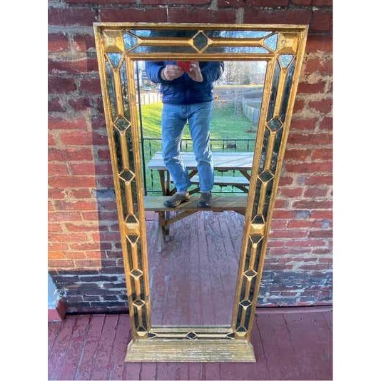 Hollywood Regency Italian Giltwood Wall Mirror, Hollywood Regency, Lattice Design, 1965 For Sale - Image 3 of 15
