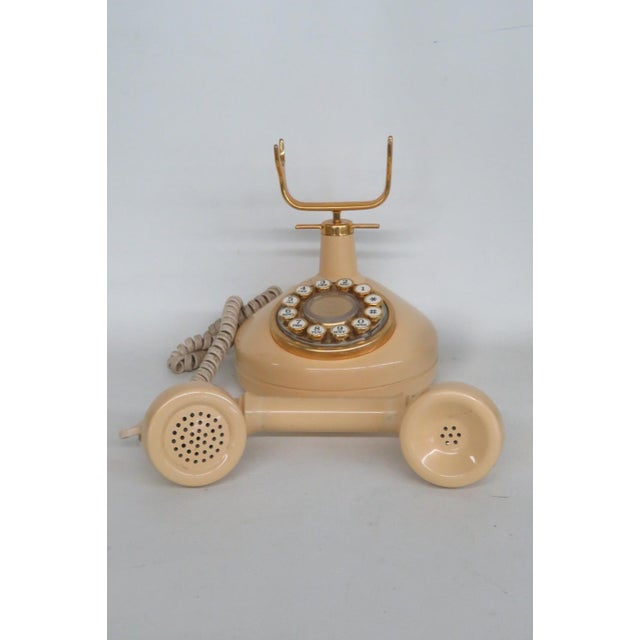 Cream 1982 Western Electric Rotary Telephone Celebrity Design Line Gold Accents 5127b For Sale - Image 8 of 12