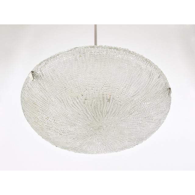 Mid-Century Kalmar Discus Textured Glass & Nickel Chandelier attributed to J. T. Kalmar for Kalmar, Austria, 1950s For Sale - Image 18 of 18
