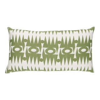 Schumacher x Drusus Tabor Ra Pillow in Green For Sale