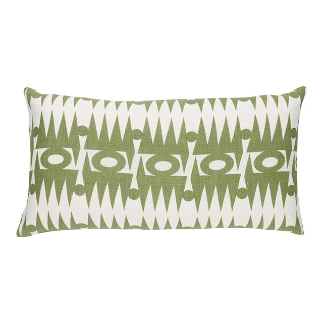 Schumacher x Drusus Tabor Ra Pillow in Green For Sale