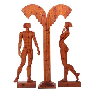 Giorgio Rastelli, Adam and Eve Under the Palm Tree from the Safari Series, 1978, Wood For Sale