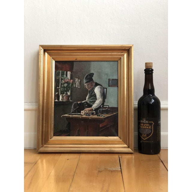 Danish Artist, Elderly Craftsman, 1920s, Oil Painting on Canvas, Framed For Sale - Image 9 of 13