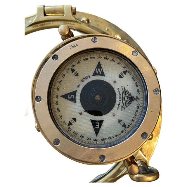 1970s 1970s Brass Compass on Stand by Cassens and Plath, English For Sale - Image 5 of 5