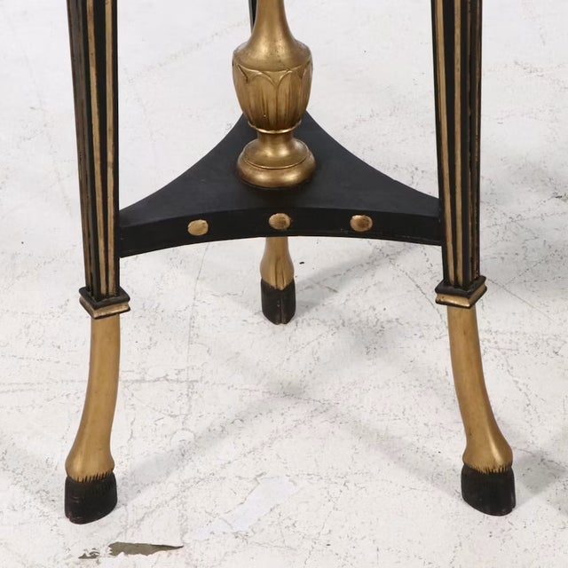 Late 20th Century Neoclassical Marble & Painted Wood Pedestal Tables - Pair For Sale - Image 4 of 9