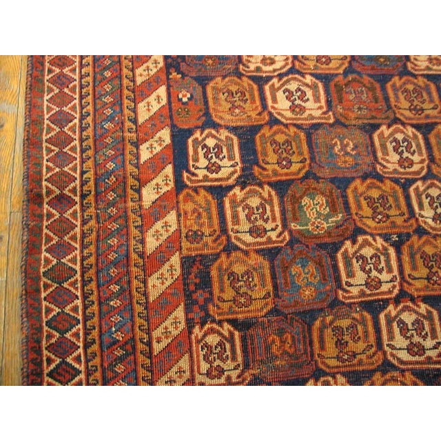 Late 19th Century 1890s Blue Navy Geometric Paisley Hand Knotted Antique Persian Afshar Rug 4'6" X 6'3" Wool Carpet For Sale - Image 5 of 6