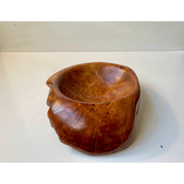 Vintage Swedish Natural Edge Burr Bowl in Elm, 1980s For Sale - Image 6 of 12