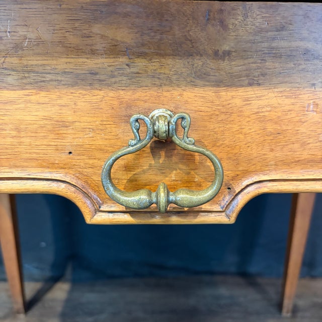 1900 - 1909 Antique French Neoclassical Fruitwood Side Table or Desk With Drawer For Sale - Image 5 of 12