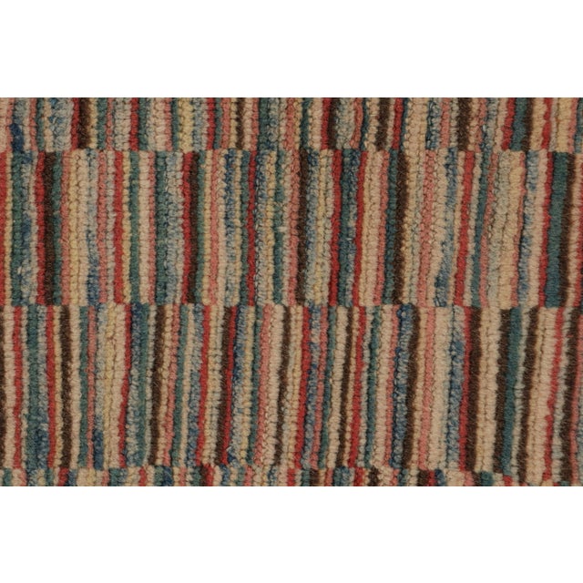 Traditional Vintage Turkish Burdur Rug With Polychromatic Striae Patterns, From Rug & Kilim For Sale - Image 3 of 7
