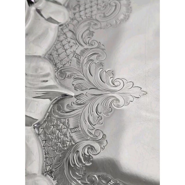 Antique Edwardian Sheffield Sterling Silver Salver, 1904 For Sale - Image 12 of 18