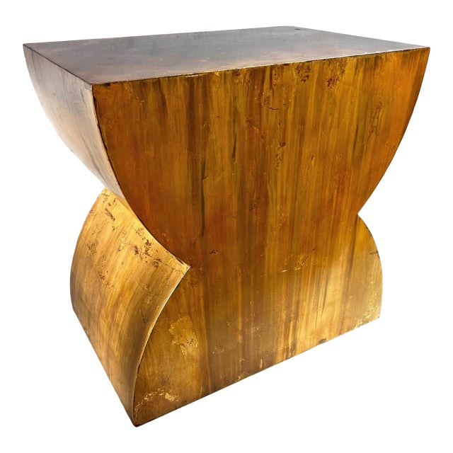 Vintage Gold Glazed Modern Iron Hourglass Table For Sale