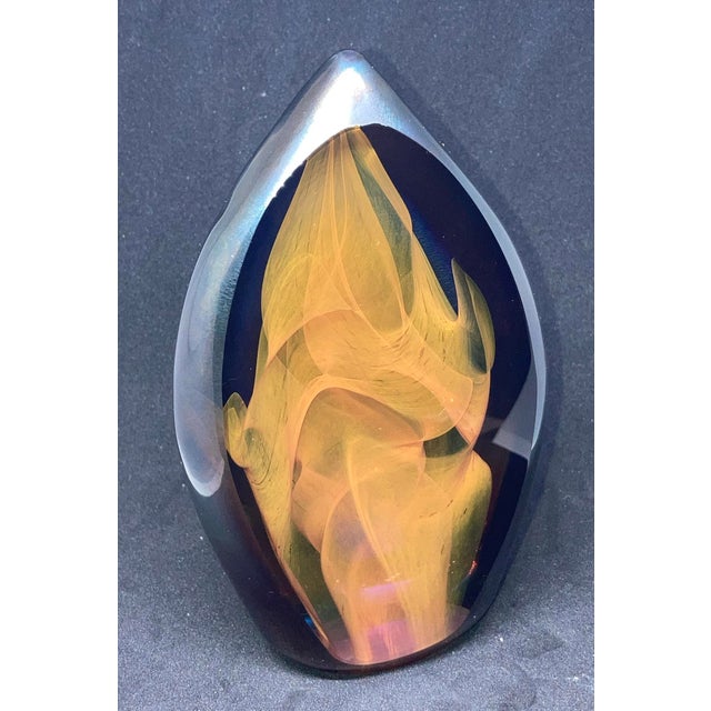 Youghiogheny Steve Fenstermacher 1999 Brown Art Glass Sculpture Paperweight For Sale - Image 9 of 9