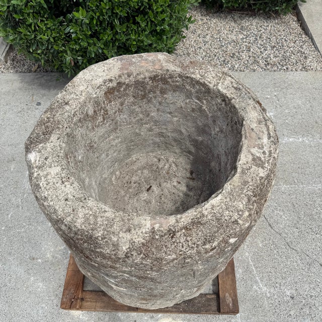 Antique Limestone Trough 51626k 22" Dia For Sale In Los Angeles - Image 6 of 7