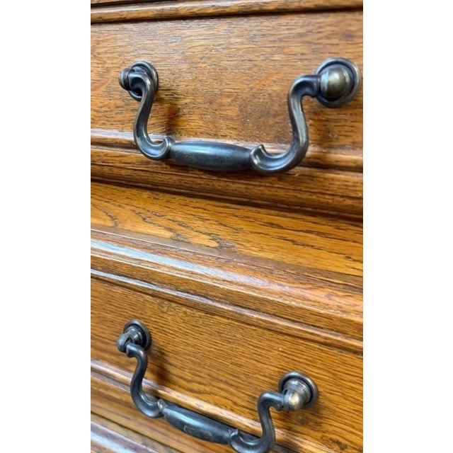 2000 - 2009 Vintage French Stained Oak Chest of Drawers For Sale - Image 5 of 6