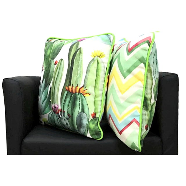 Pierre Frey Style Watercolor Botanical & Floral Reversible Linen Pillow Cover With Piping - a Pair For Sale - Image 9 of 13