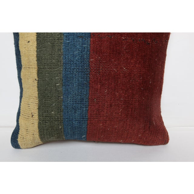 Textile Handwoven Moder Art Deco Rug Pillow Cover -16'' X 16''' For Sale - Image 7 of 9