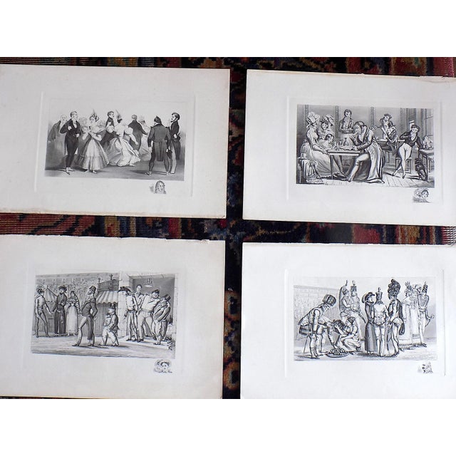 Realism Antique 19th Century Etched & Aquatint English Society Scenes With Remarques - Set of 12 For Sale - Image 3 of 8