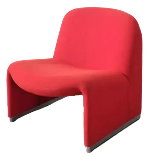 Alky Armchair in Redby Giancarlo Piretti for Castelli, Italy, 1970s